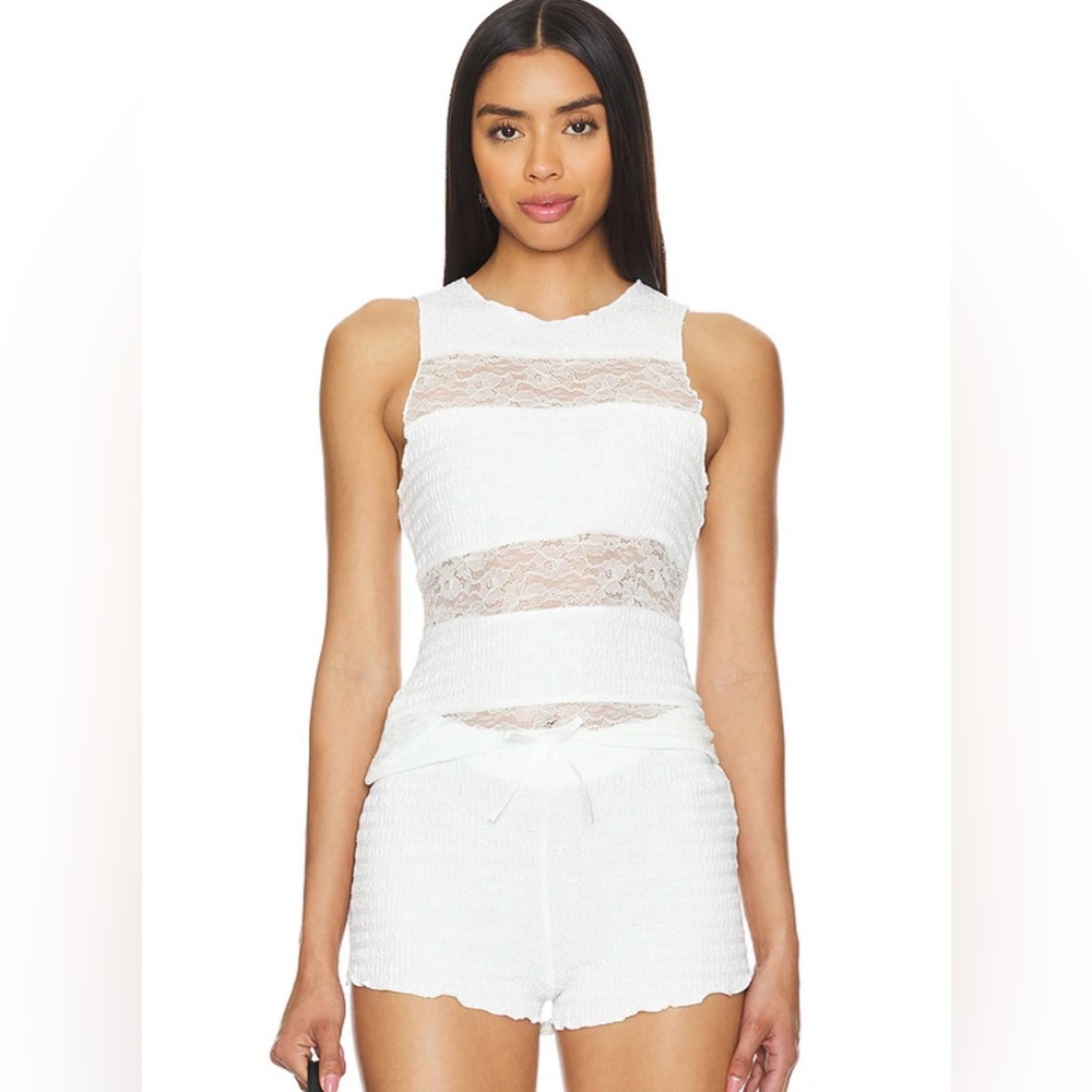 Tularosa Brandy Semi-sheer Top in Ivory XXS